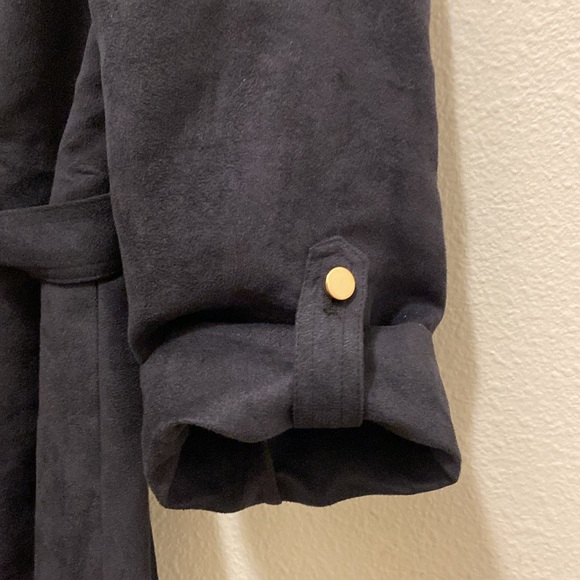 NWT VICKY TIEL BLACK DOUBLE BREASTED TRENCH COAT - Picture 7 of 9